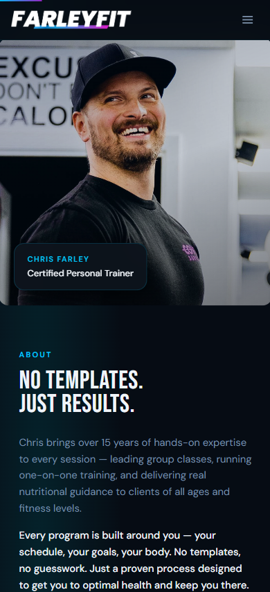 Farley Fit Mockup About Page